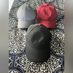 Classic Black, Gray, and Red Baseball Caps